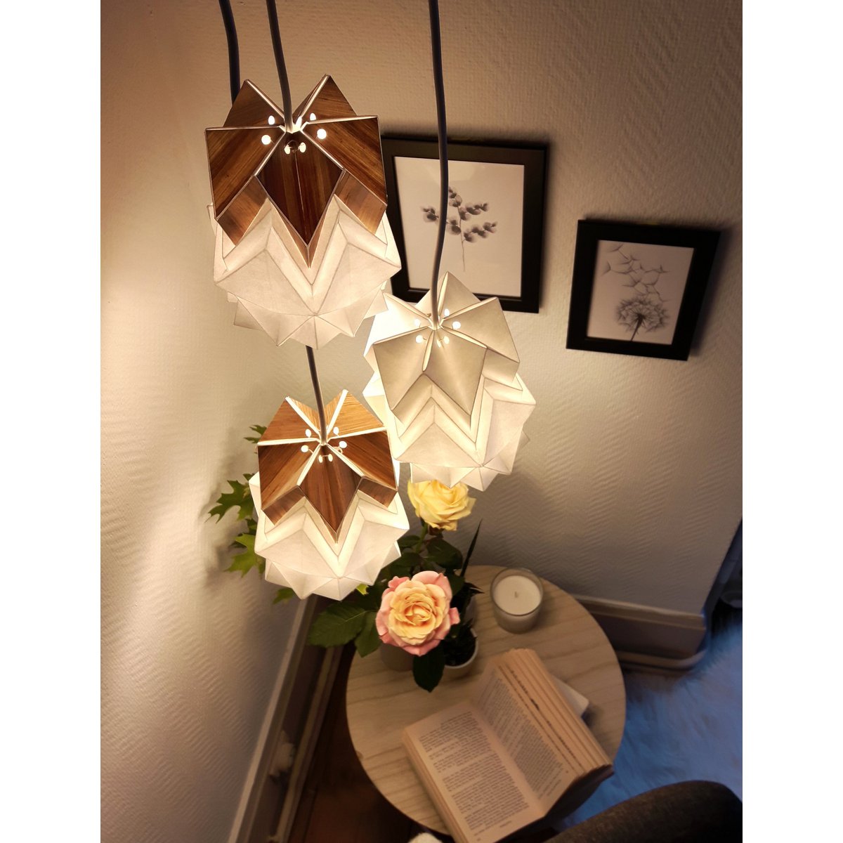 Small Origami Design Paper Pendant
