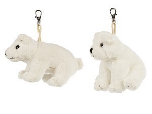 Schlüsselanhänger Eisbär aus Plüsch 6x11x6cm