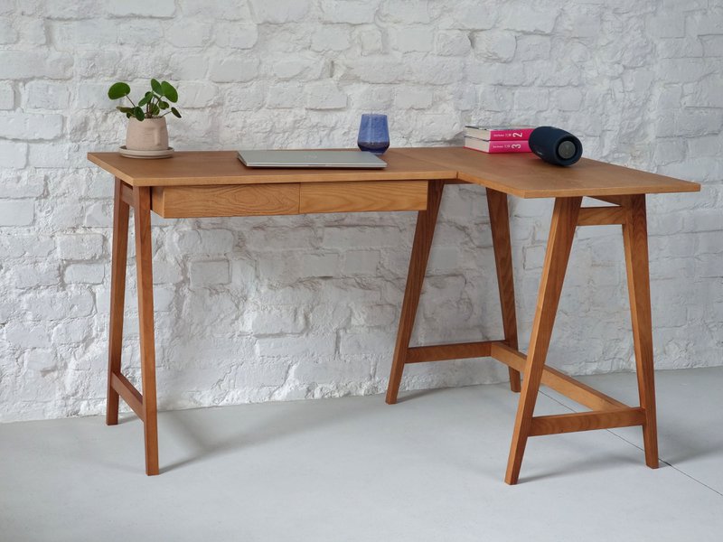 LUKA Ashwood L-Shaped Desk Left/Right Handed