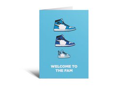Carte Bienvenue à la famille (bleue)