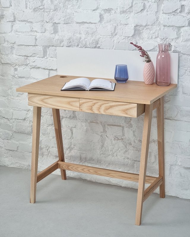 LUKA Skrivebord 65x50cm hel-asketræ