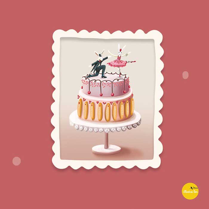 Carte de voeux Gâteau de félicitations