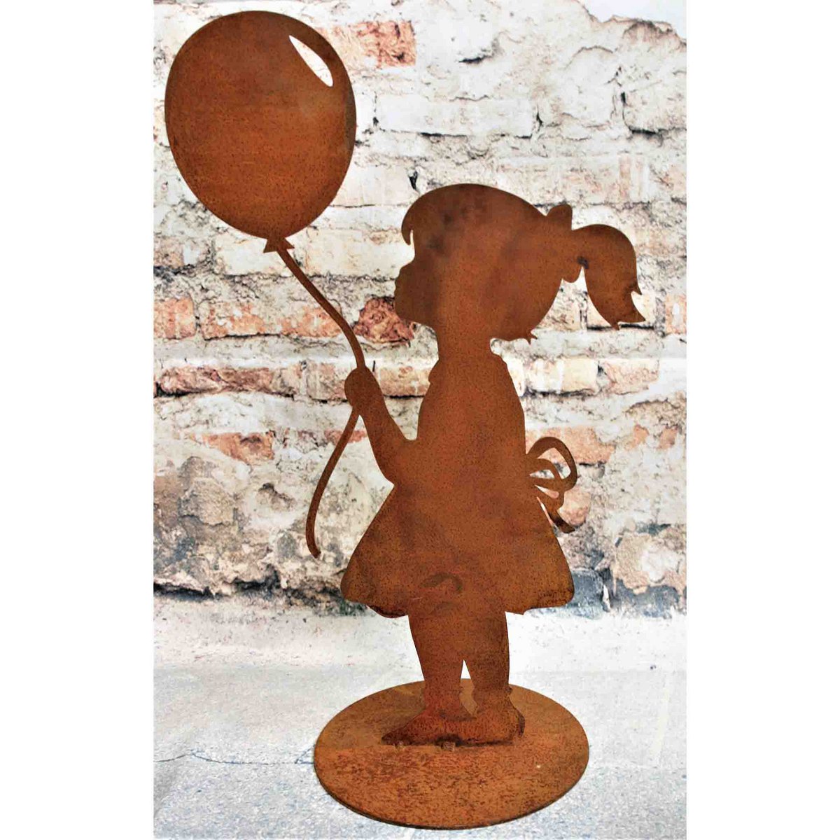 Girl with balloon | Figure made of metal rust patina | original gift idea