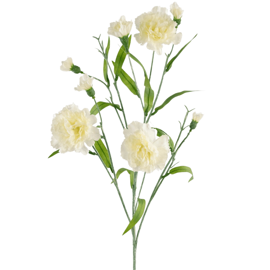 Artificial flower Carnation bunch 70 cm white