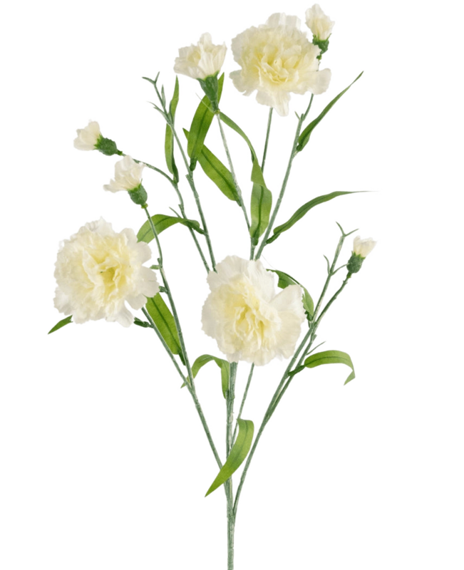 Artificial flower Carnation bunch 70 cm white