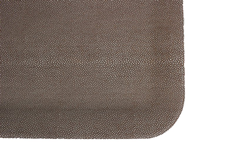 Plateau plat grand simili cuir galuchat marron
