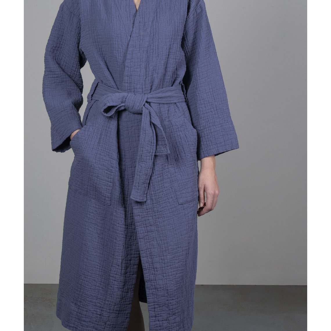 Cotton bathrobe Orion Solid Blueberry