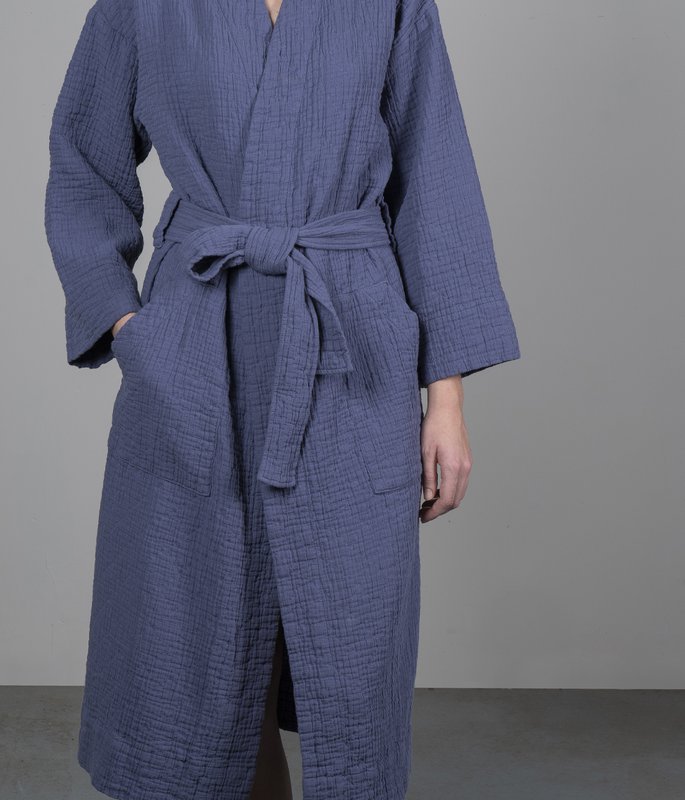 Cotton bathrobe Orion Solid Blueberry