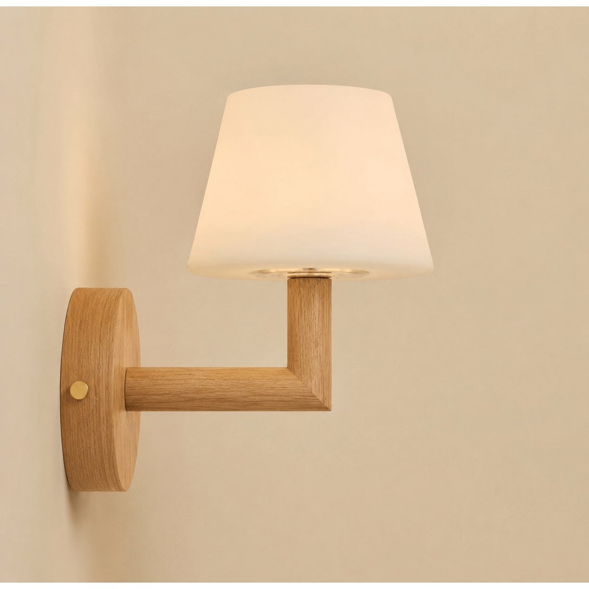 Ted Light Brown Wooden Rechargeable Wall Light