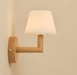 Ted Light Brown Wooden Rechargeable Wall Light