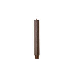  Set of 20 dark brown dinner candles, each measuring 2.6 x 18 cm.