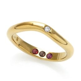 Gold polished statement ring with diamond and ruby accents.
The Pre-Set Hidden Inner Strength Ring is a gold polished statement ring featuring a diamond accent and ruby accents. The ring has a sleek, curved design that creates a bold, modern look. The hidden inner strength of the ring is represented by the subtle ruby accents, adding a touch of color and personal meaning.