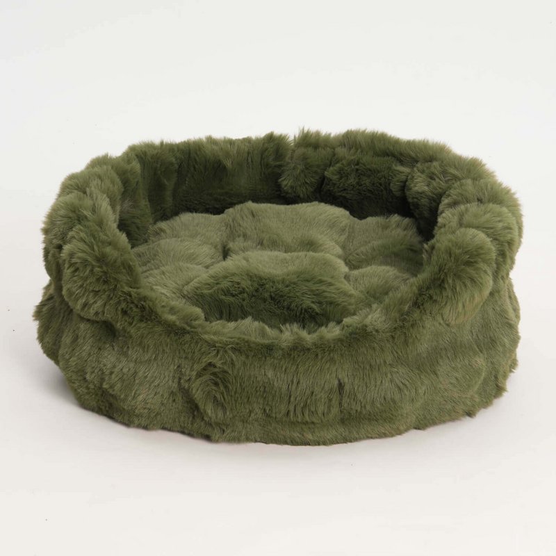 Hundekörbchen Nomi Kunstfell forest green
