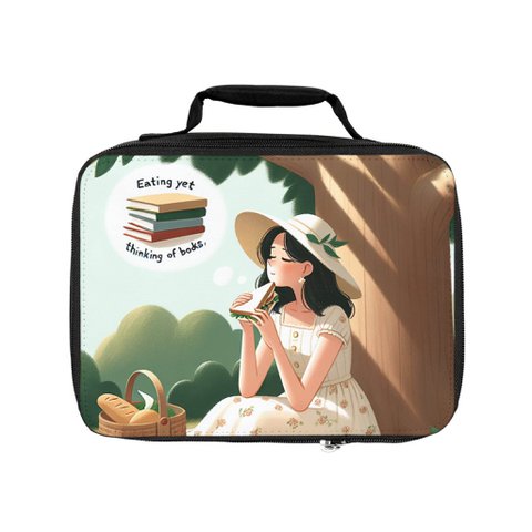 Australia/U.K./U.S.A. - Chic Lunch Bag with Book Design – Perfect for Readers and Writers