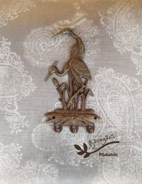 Vintage Pelican Wall Hook, Brass