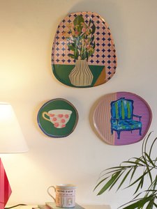 Wanddekoration | Metallplatten-Stillleben, leicht | 3er-Set