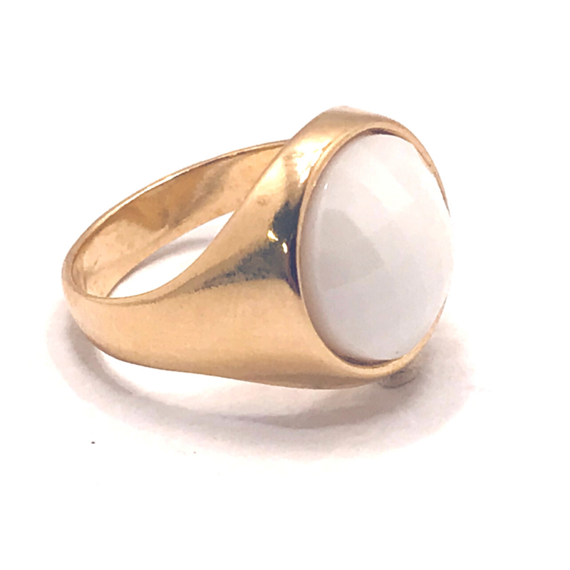 Pearly Gemstone Small Ring - Pearly Porcelæn