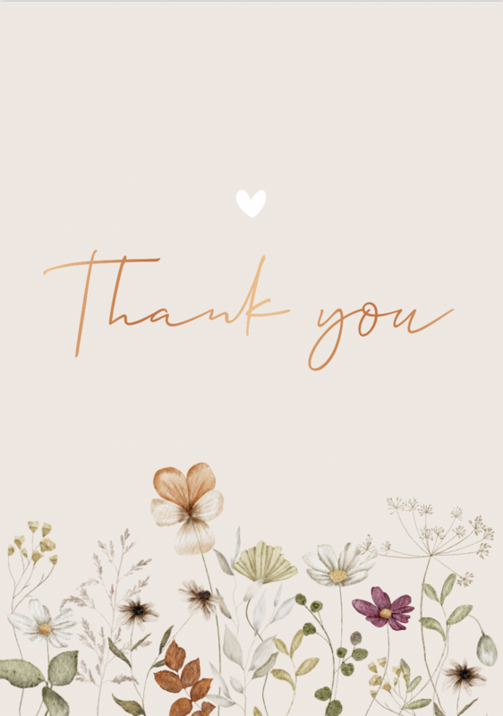 Postkarte Blumen Danke