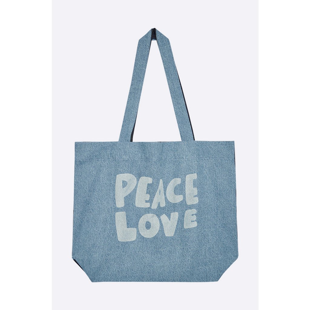 Peace Love bag made of denim