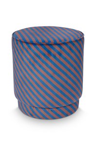 Poof Block Stripe Blue 40x45cm