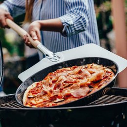 Set de 2 platos redondos para pizza perforados, horno y barbacoa 32 cm FM Professional Barbecue