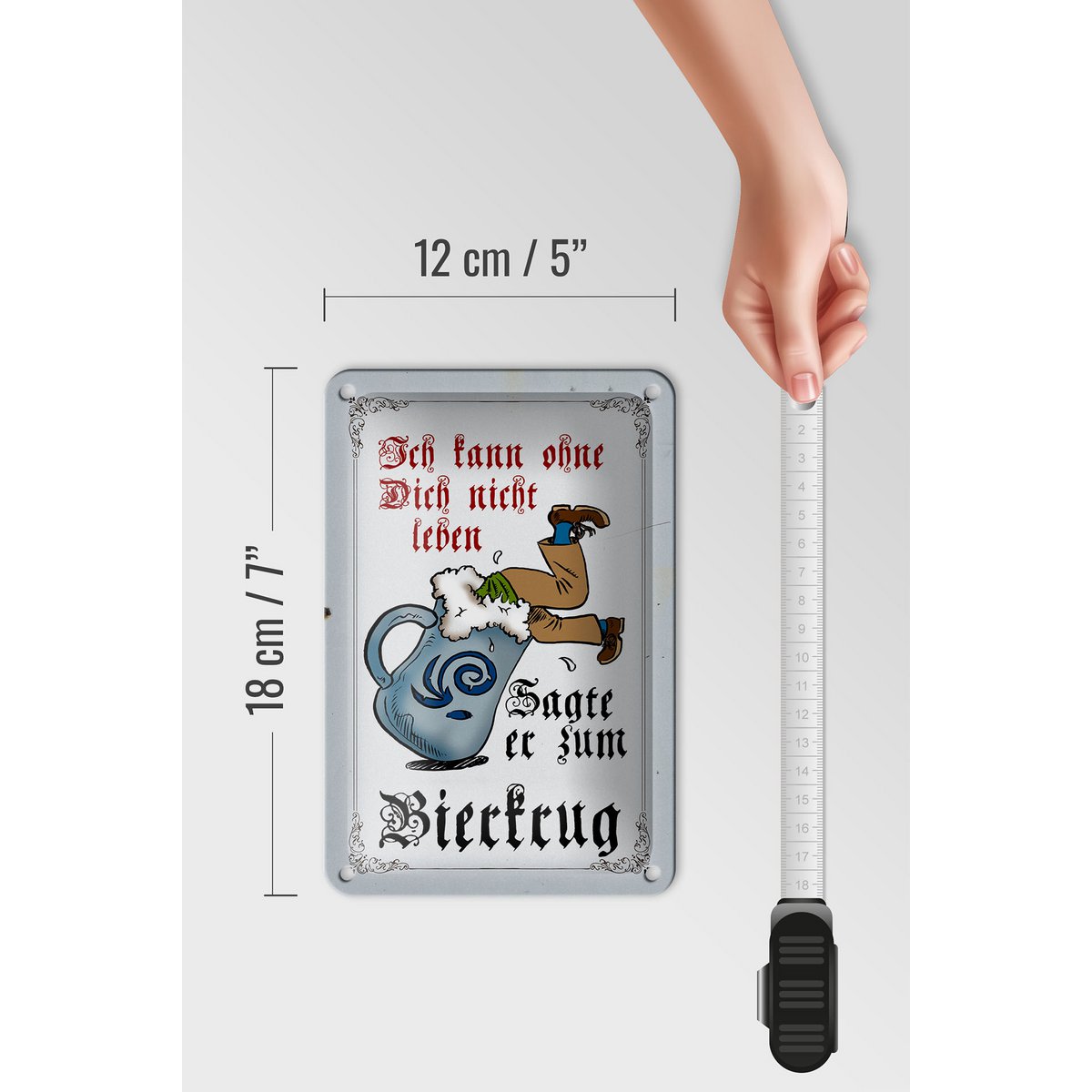Tin sign beer 12x18cm can't live without you decoration