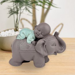 Figurka Buddy – Słoń Bonze – Dekoracja Zen i Feng Shui – Duchowa i zrelaksowana atmosfera – Dekoracyjny pomysł na prezent