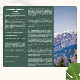 Shilajit-ekstrakt (5%) kapsler 500 mg - 60 kapsler
