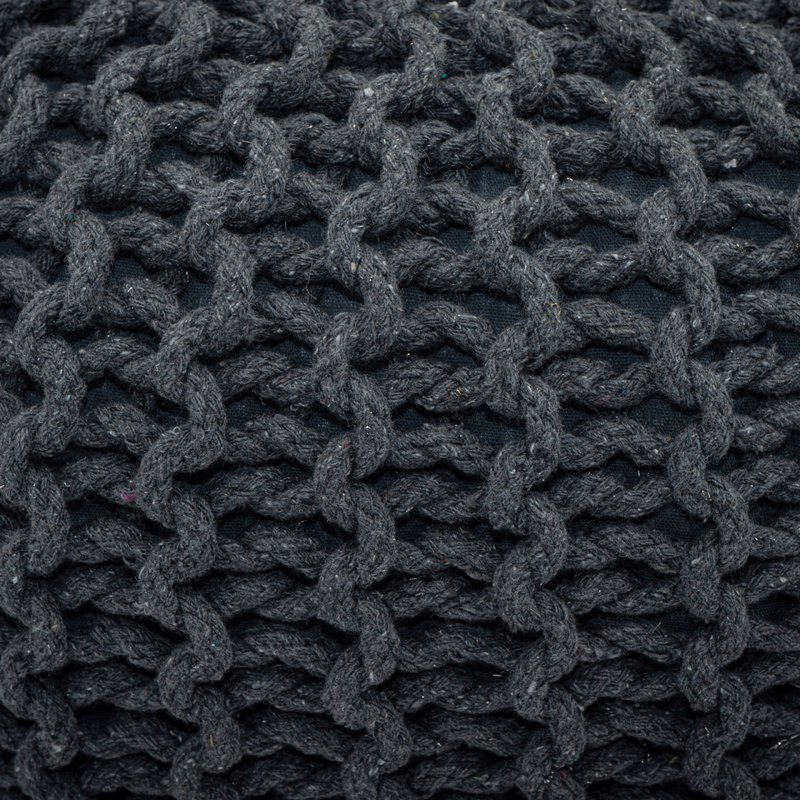 Pouf Ø 55 H 37 H 37 Strickhocker Sitzpouf Bodenkissen nachhaltig