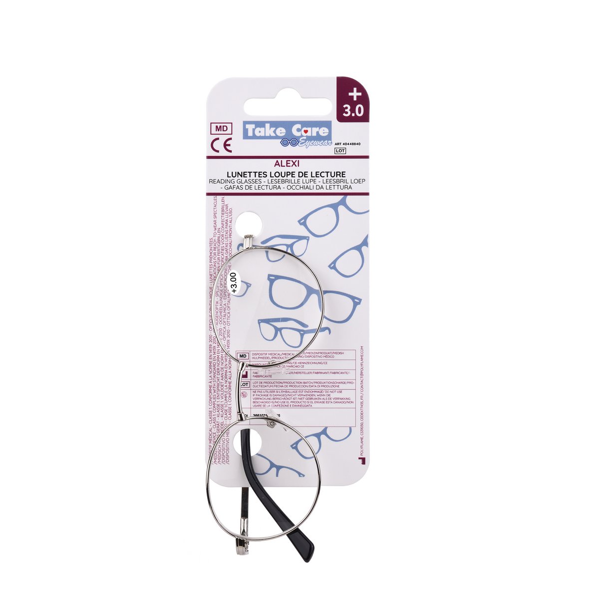 Reading glasses – Alexi Metal and Black +3.0