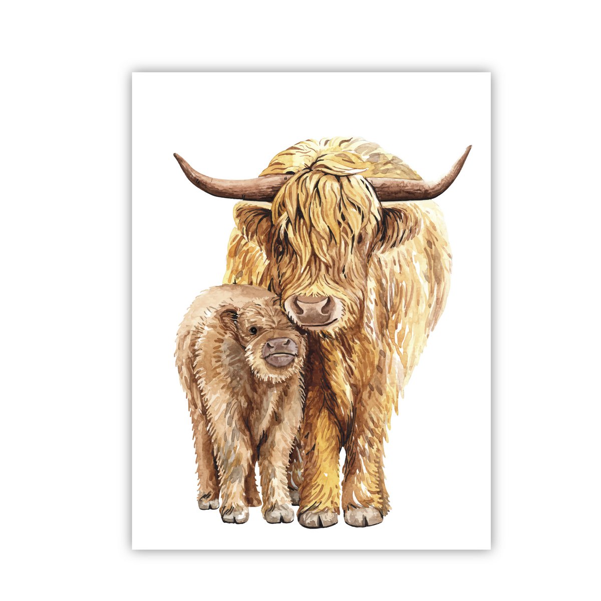 Poster Yak und Baby