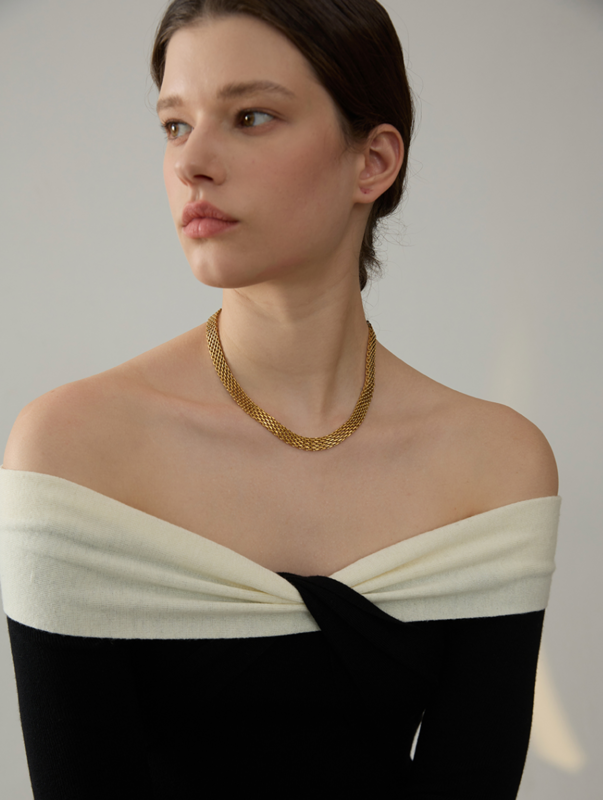 Andreas - Mesh Chain Necklace Gold