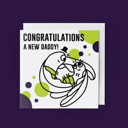 Tier-Grußkarte: Herzlichen Glückwunsch, ein neuer Papa!