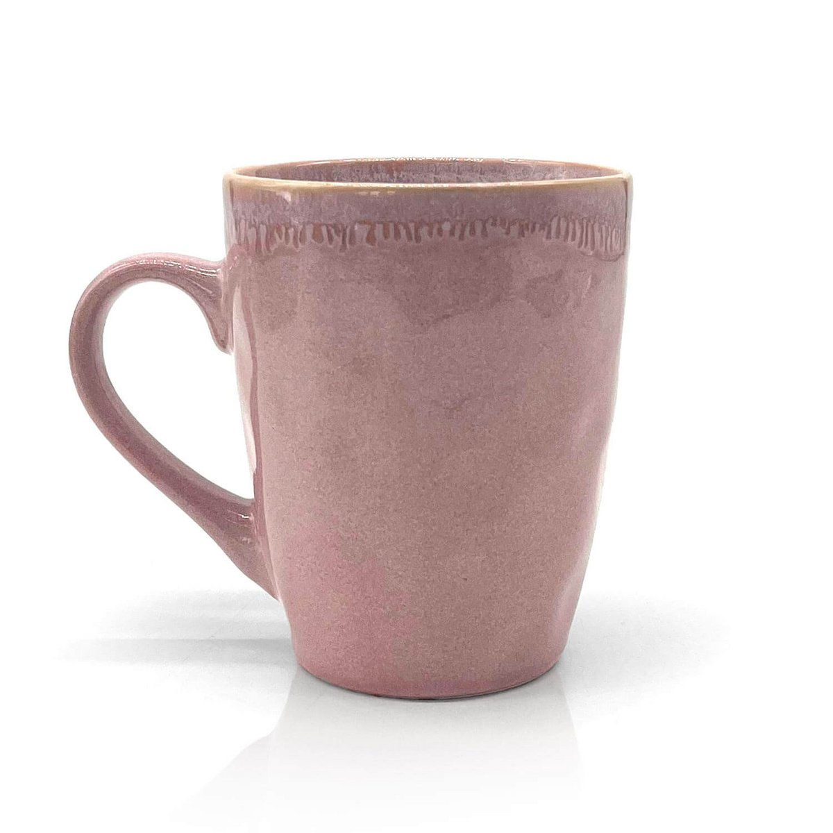 Steengoed mok met handvat "Hart" roze