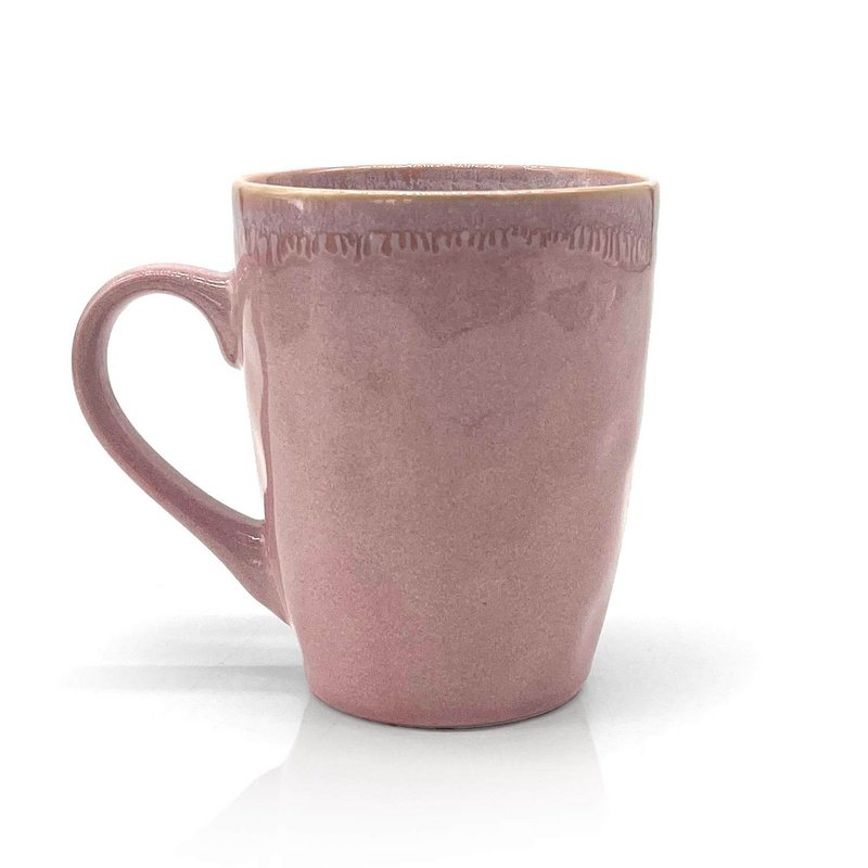 Steengoed mok met handvat "Hart" roze