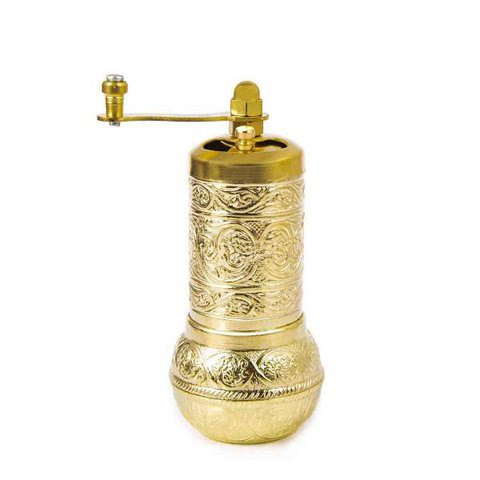 Metal spice mill - gold - small - 11 x 5cm