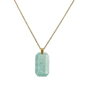 LOUIZ Long necklace with Amazonite charm