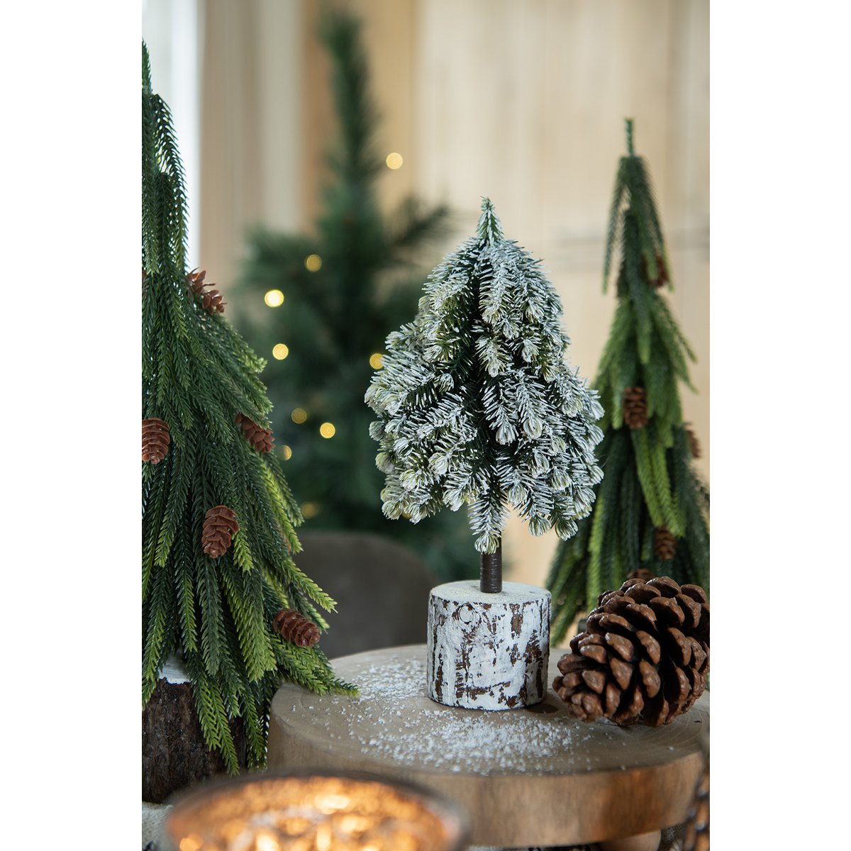 Kerstdecoratie Kerstboom 11x11x25 cm Groen Kunststof