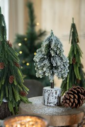 Kerstdecoratie Kerstboom 11x11x25 cm Groen Kunststof