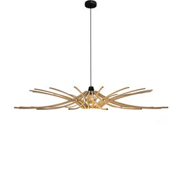 Lampada a sospensione di design in legno D97cm SUNNY - kit cavi nero