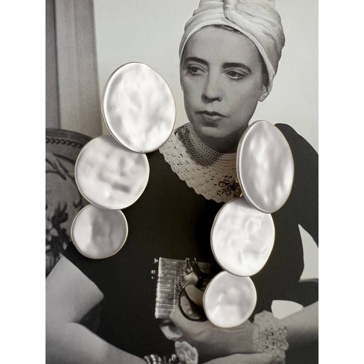 Boucles d'oreilles longues rondes Meli - argent
