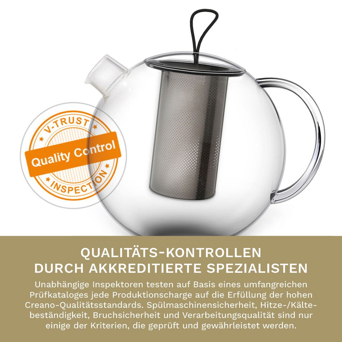 Creano Glas-Teekanne Jumbo 1,0l mit Sieb