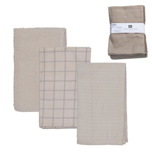 SET VAN 3 KEUKENDOEKEN ESSENTIAL NATURAL HH292909