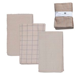 SET VAN 3 KEUKENDOEKEN ESSENTIAL NATURAL HH292909