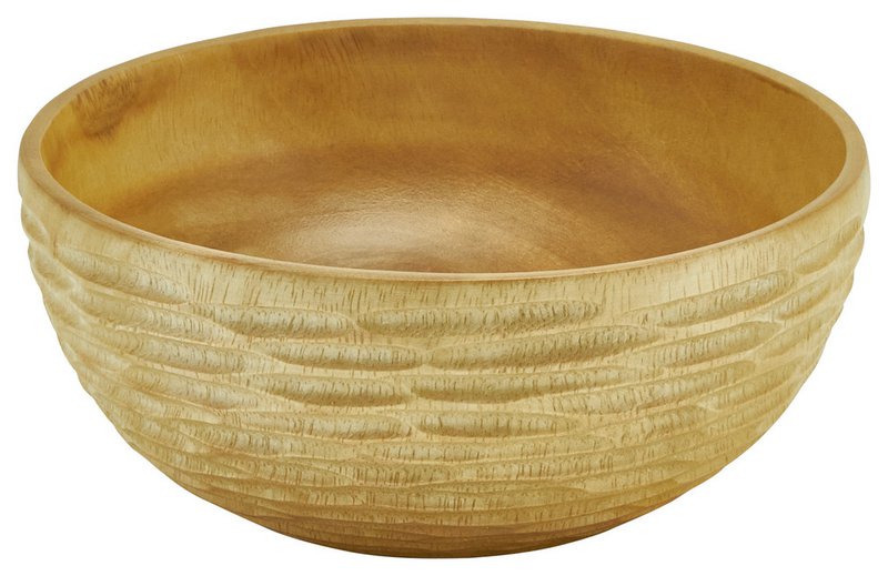 Holzschale - Obstschale - Salatschale - Modell  Carved - natur -  verschiedene Größen
