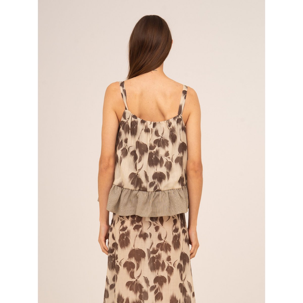 Bouquet Brown Flower Print Blouse