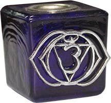 CUBE DE VERRE BOUGIE BLEU COBALT TROISIÈME OEIL