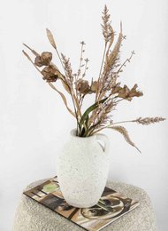 Earthenware vase with handle natural