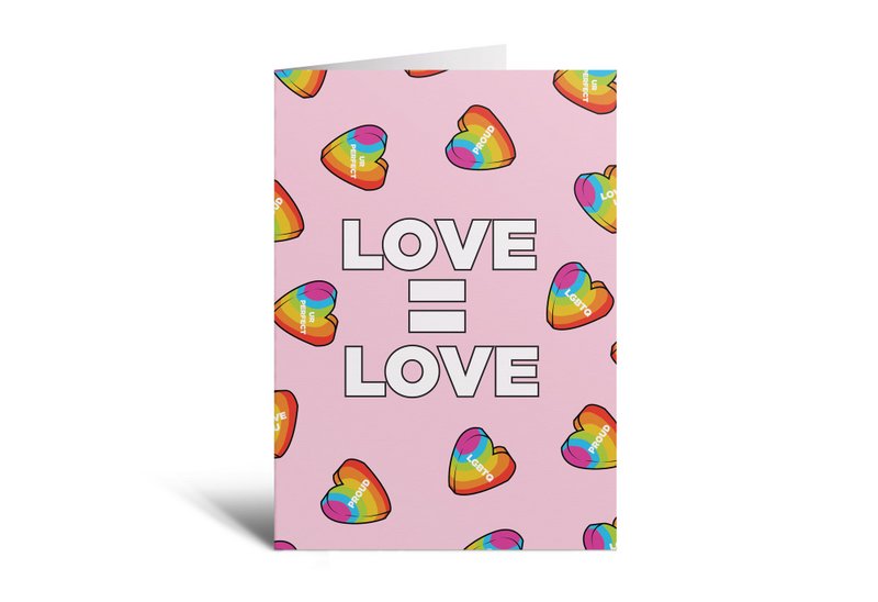 Love = Love Hearts Card