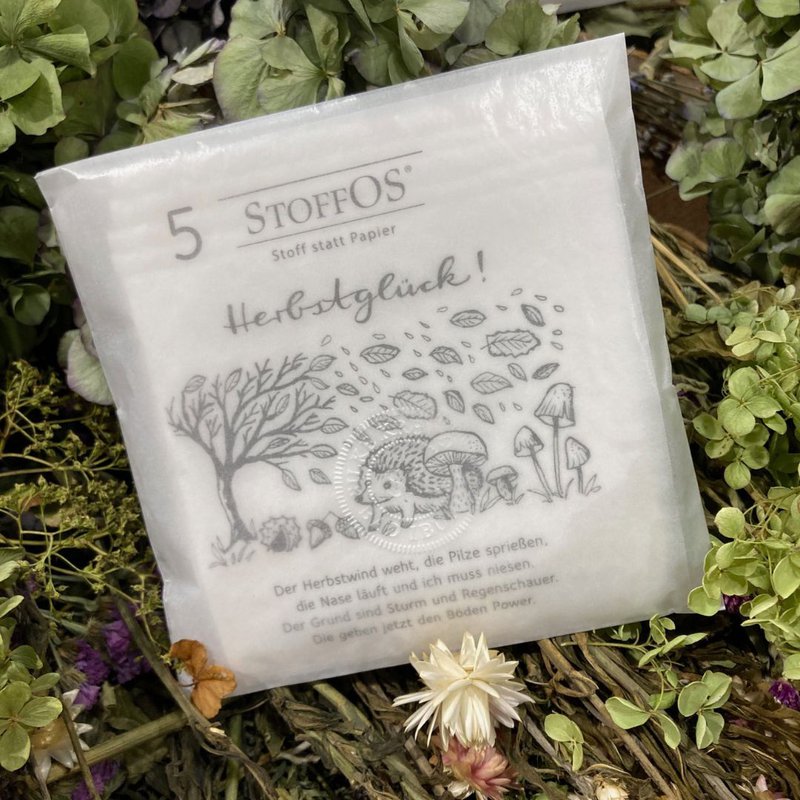 Mouchoirs en tissu, blanc, s du motif d'emballage du bonheur d'automne avec poème